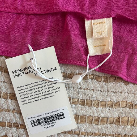 Fuchsia Monday Swimwear Mykonos Sarong - Picture 3 of 3